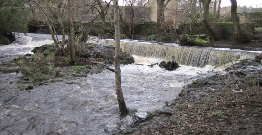 Grogram weir Feb-2014 The Grogram weir in winter. Photo: Sue Shaw, Feb 2014.
