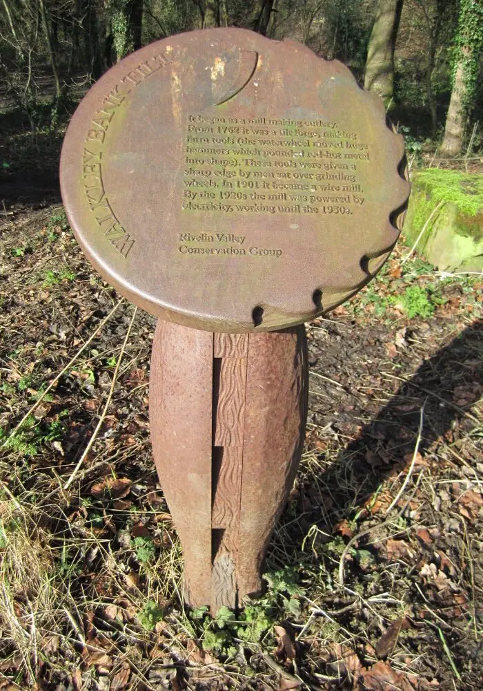 walkley_what_06 Cast iron mill marker at Walkley Bank Tilt (Havelock Dam), installed by RVCG in 2002. Photo: Sue Shaw, 2014.
