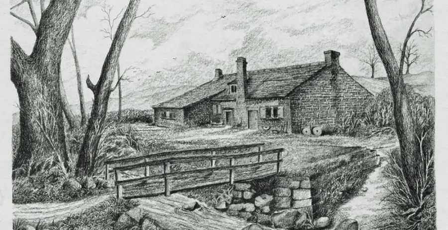 frank_02 This drawing by A. Chattle shows what the building was like in the mid-19th century.