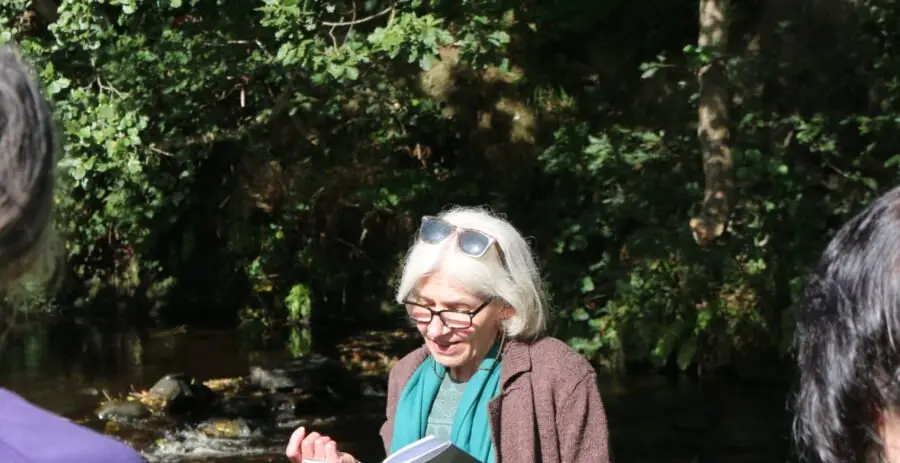 IMG_7082 Fay Musselwhite reading one of her poems about the Rivelin Valley
